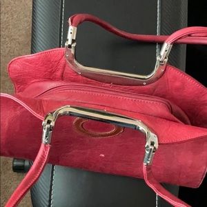 Red Italian leather purse